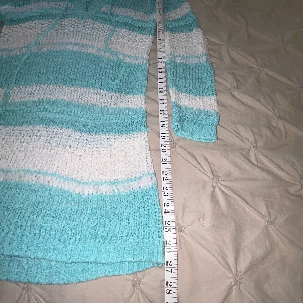 VS Striped Knit Hooded Swim Coverup Sweatshirt - Picture 5 of 11